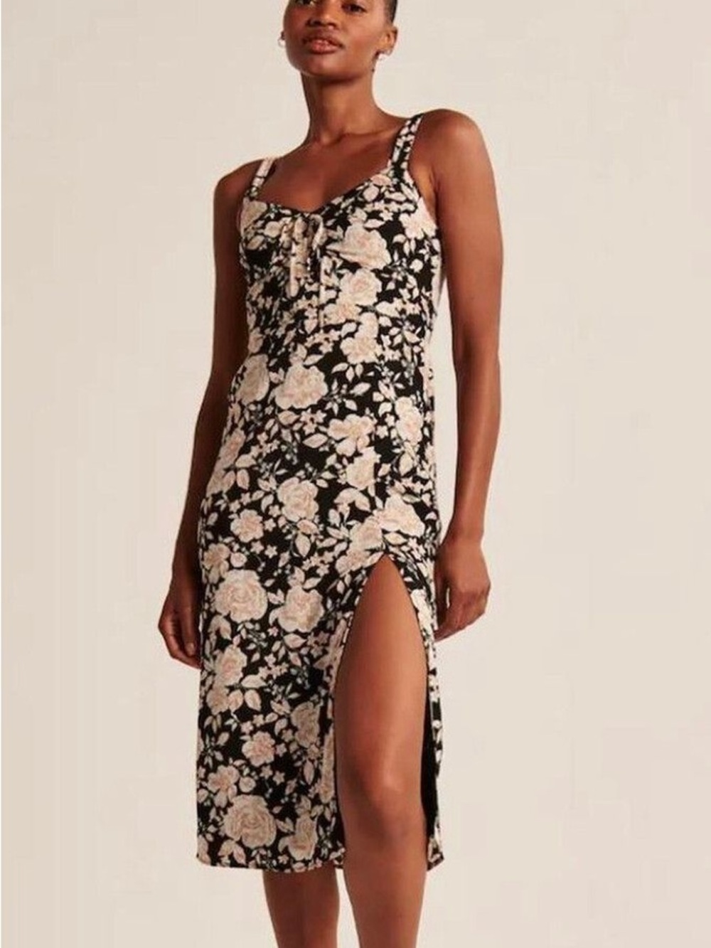 Abercrombie & Fitch Floral Midi Dress with Slit